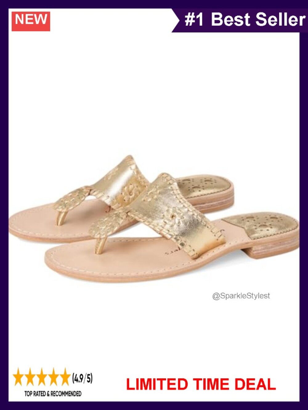 Leather Thong Flat Sandals Slide Slip On Casual